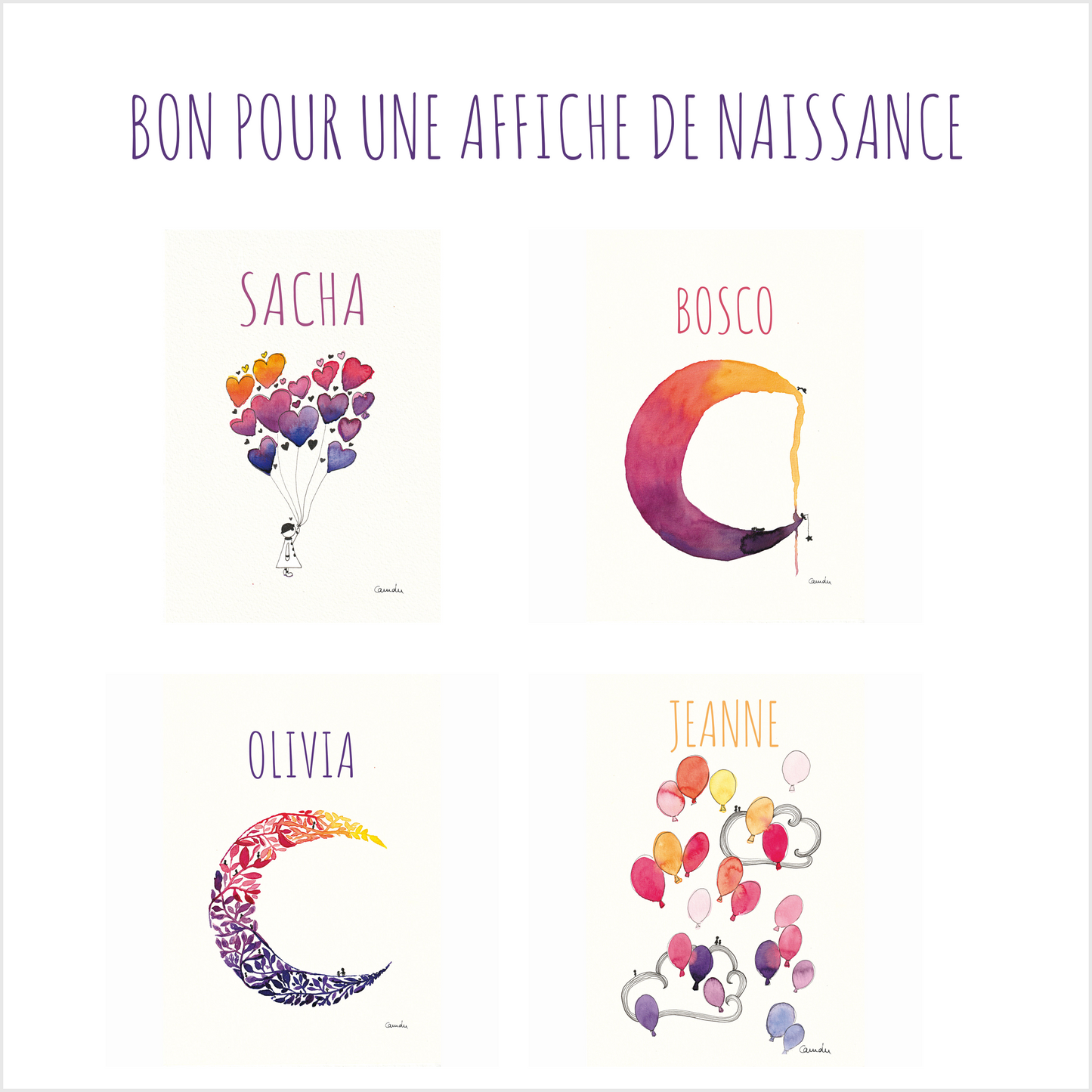 Bon pour une affiche de naissance personnalisable