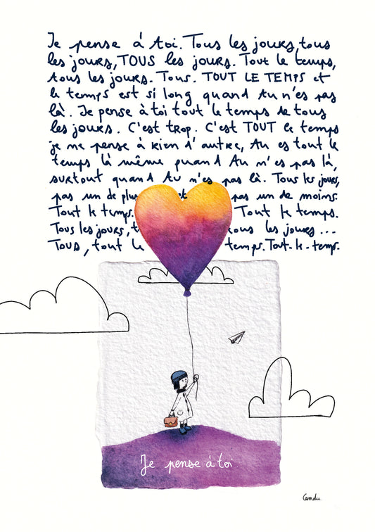 Je pense à toi - Print