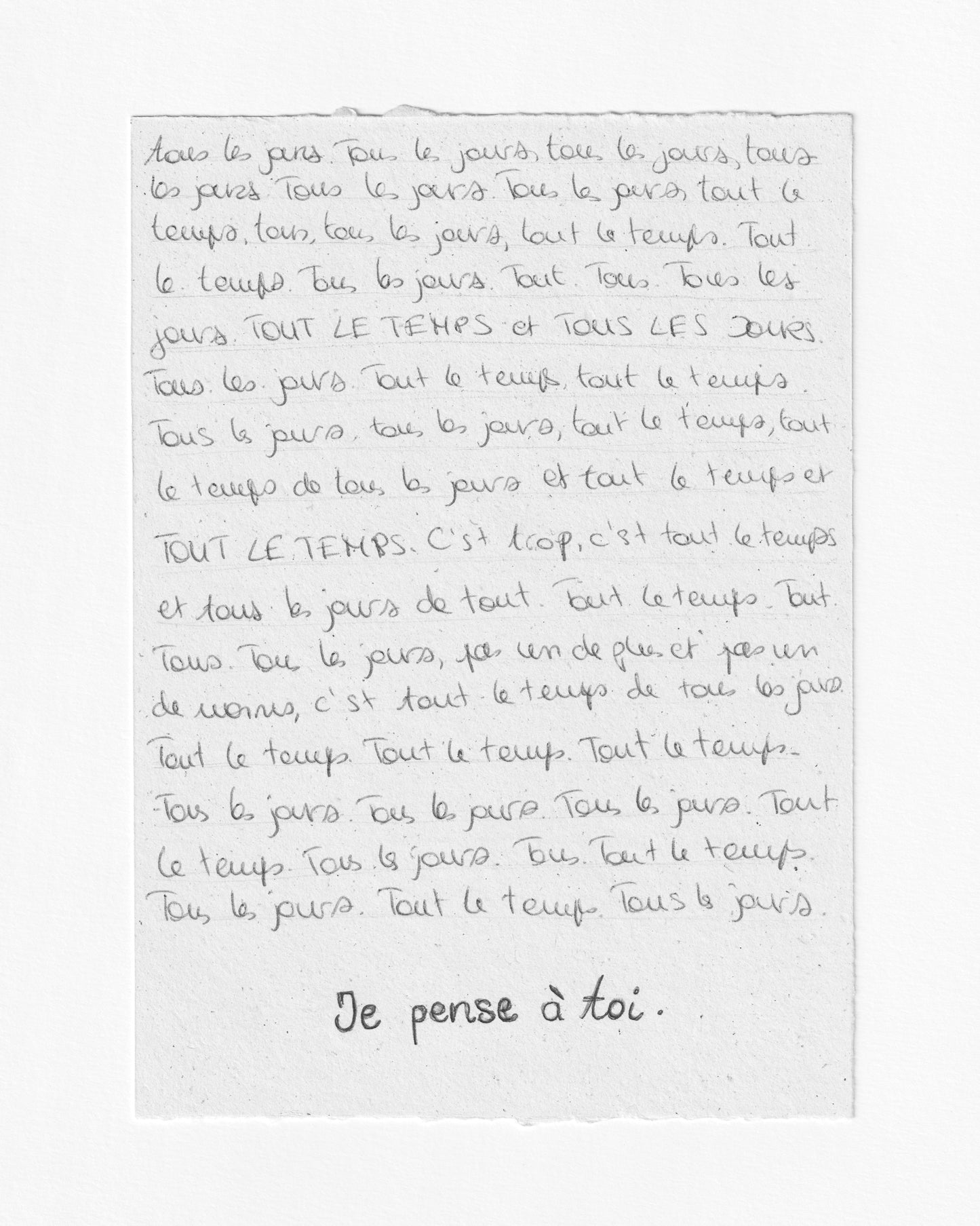 "Je pense à toi" - Œuvre unique à l'encre et aquarelle