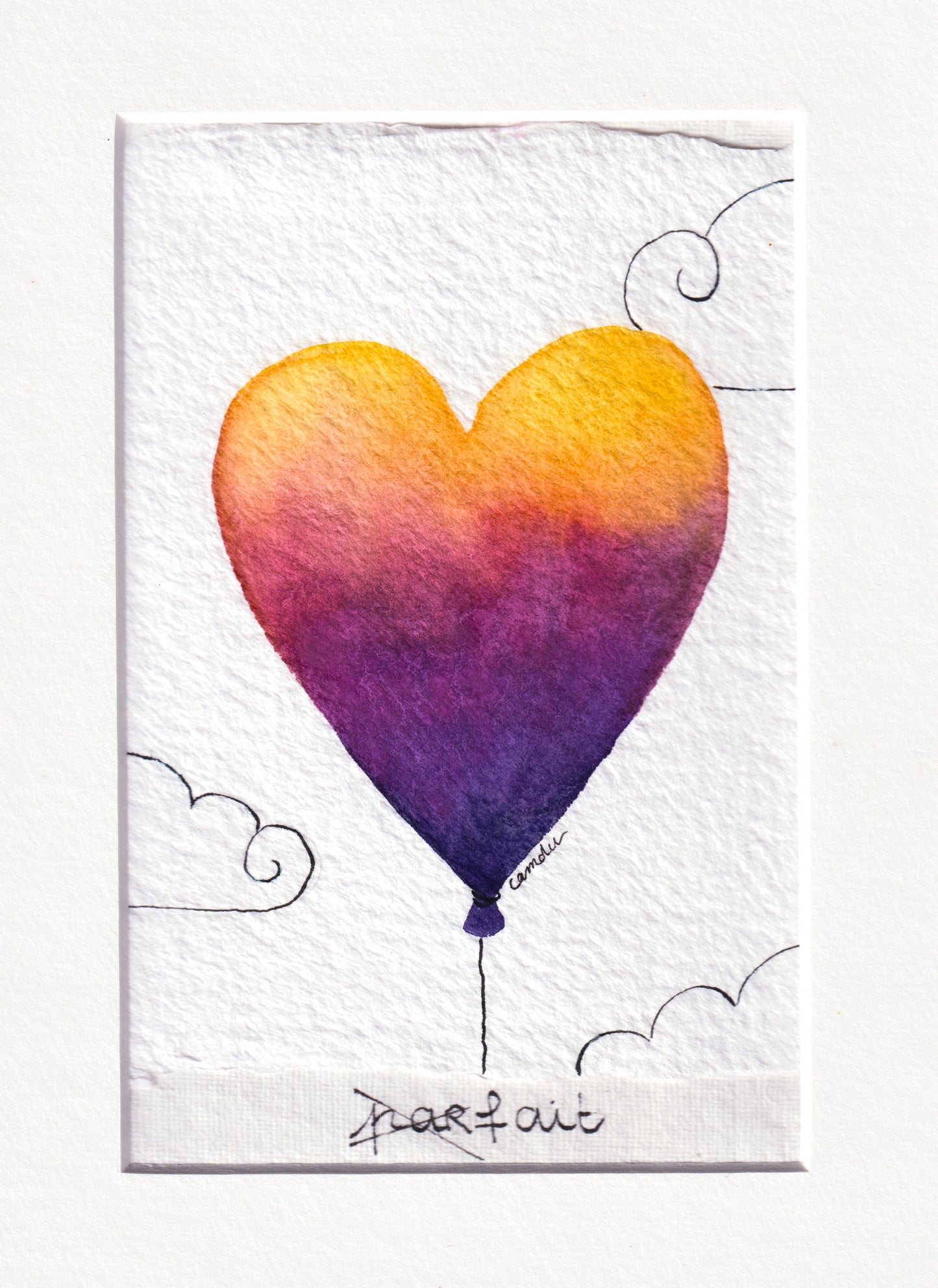 "Par-fait" - Œuvre unique à l'encre et aquarelle